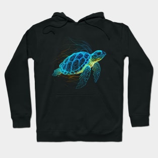 Sea Turtle Blue Neon Hoodie